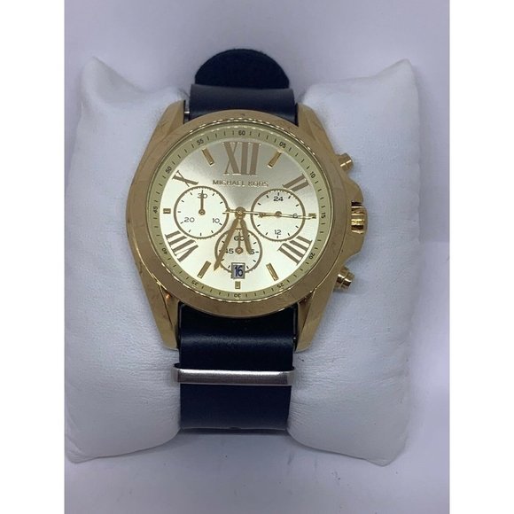 Michael Kors MK5605 Unisex Black Leather Analog Ch main image 8